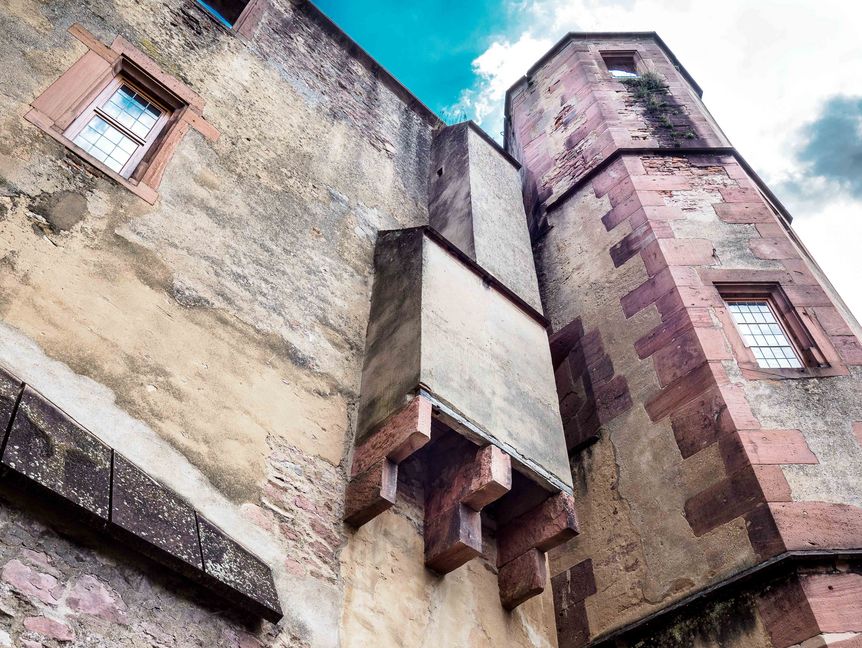 Foto: Ralf Kuhlen Schloss Heidelberg, Außenansicht Aborterker